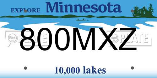 800MXZ Minnesota License Plate