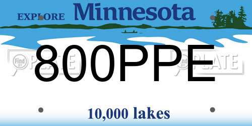 800PPE Minnesota License Plate