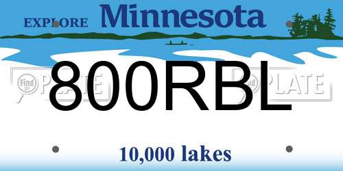 800RBL Minnesota License Plate