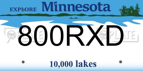 800RXD Minnesota License Plate