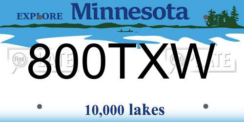 800TXW Minnesota License Plate