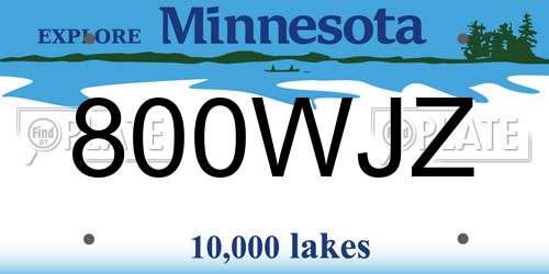 800WJZ Minnesota License Plate