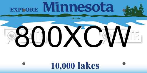 800XCW Minnesota License Plate