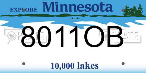 8011OB Minnesota License Plate