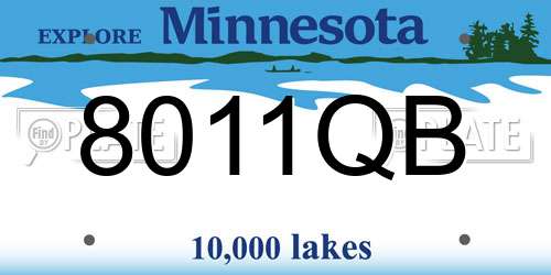 8011QB Minnesota License Plate