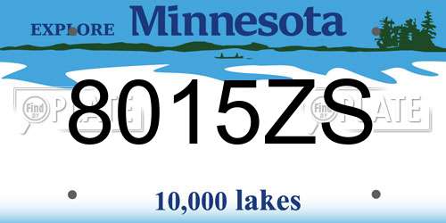 8015ZS Minnesota License Plate