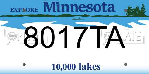8017TA Minnesota License Plate