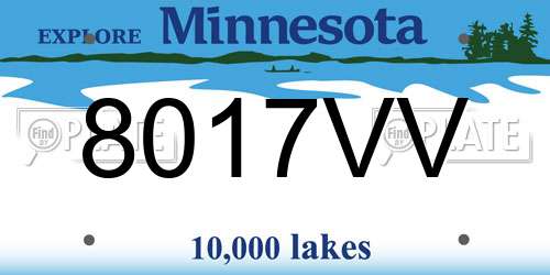 8017VV Minnesota License Plate