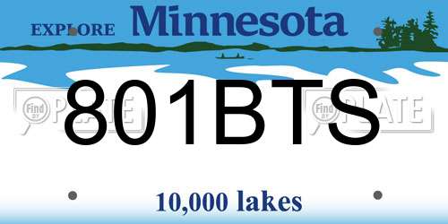 801BTS Minnesota License Plate