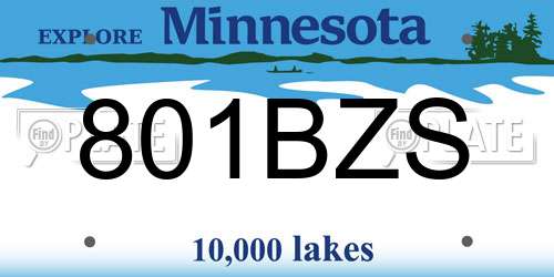 801BZS Minnesota License Plate