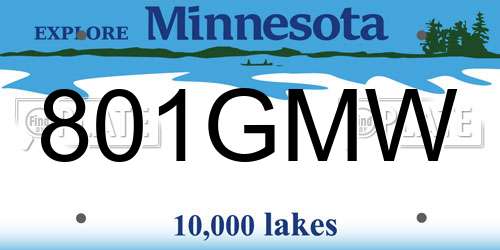 801GMW Minnesota License Plate