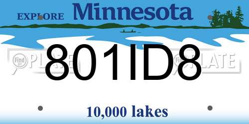 801ID8 Minnesota License Plate