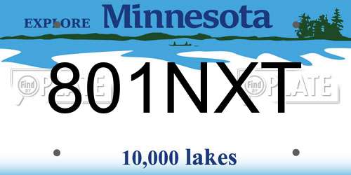 801NXT Minnesota License Plate