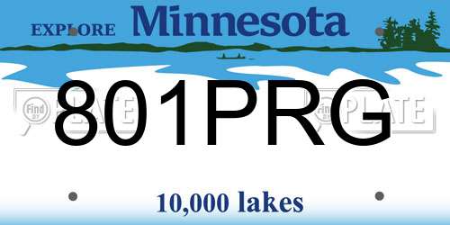 801PRG Minnesota License Plate