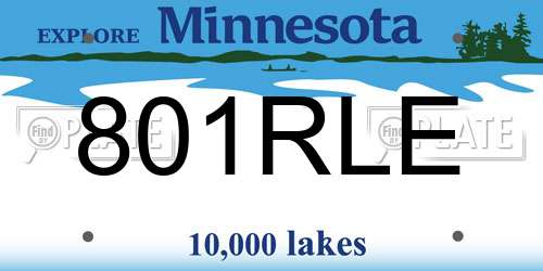 801RLE Minnesota License Plate