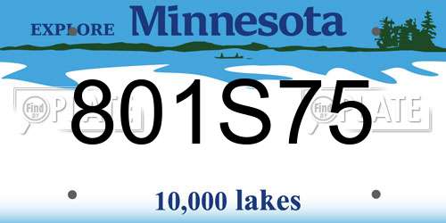 801S75 Minnesota License Plate