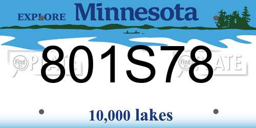 801S78 Minnesota License Plate