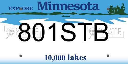 801STB Minnesota License Plate