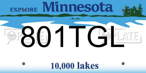 801TGL Minnesota License Plate