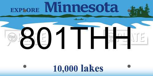 801THH Minnesota License Plate