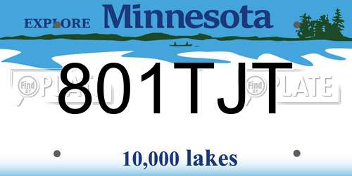 801TJT Minnesota License Plate