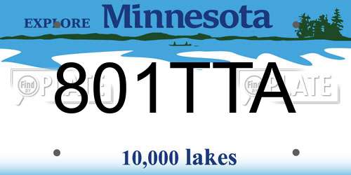 801TTA Minnesota License Plate