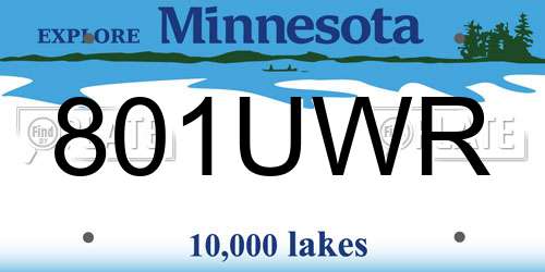 801UWR Minnesota License Plate