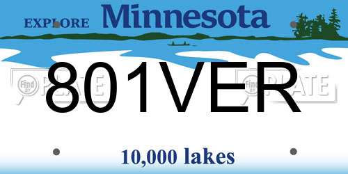 801VER Minnesota License Plate