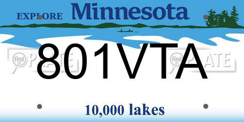 801VTA Minnesota License Plate