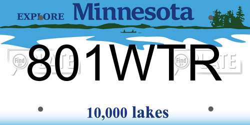 801WTR Minnesota License Plate