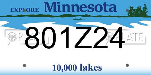 801Z24 Minnesota License Plate