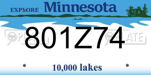 801Z74 Minnesota License Plate