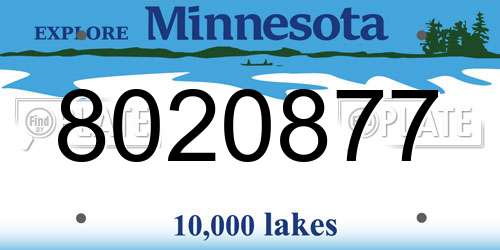 8020877 Minnesota License Plate