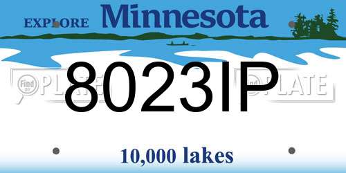 8023IP Minnesota License Plate