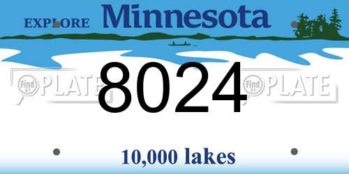 8024 Minnesota License Plate