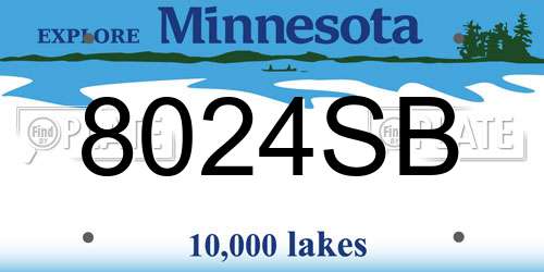 8024SB Minnesota License Plate