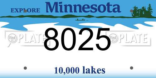 8025 Minnesota License Plate