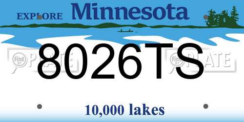 8026TS Minnesota License Plate