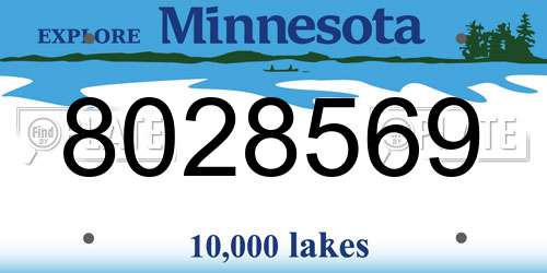 8028569 Minnesota License Plate