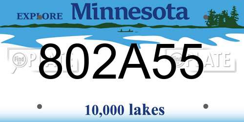 802A55 Minnesota License Plate