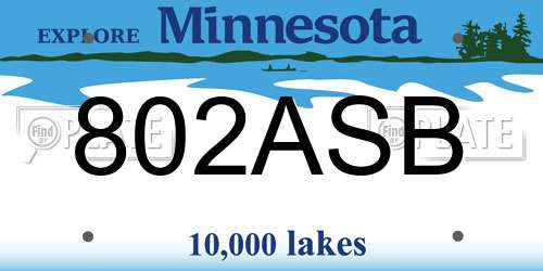 802ASB Minnesota License Plate