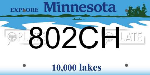 802CH Minnesota License Plate