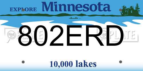 802ERD Minnesota License Plate