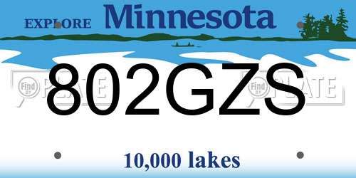 802GZS Minnesota License Plate