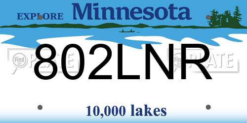 802LNR Minnesota License Plate