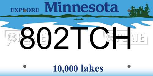 802TCH Minnesota License Plate