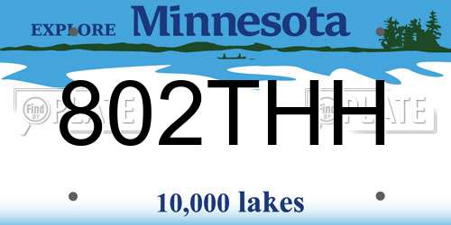 802THH Minnesota License Plate