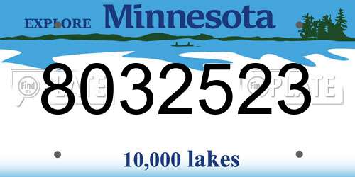 8032523 Minnesota License Plate