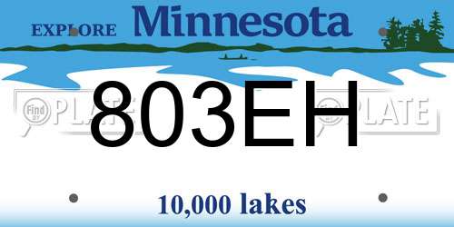 803EH Minnesota License Plate