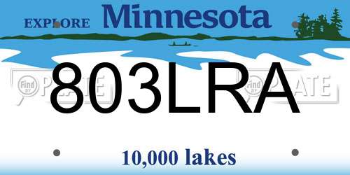 803LRA Minnesota License Plate
